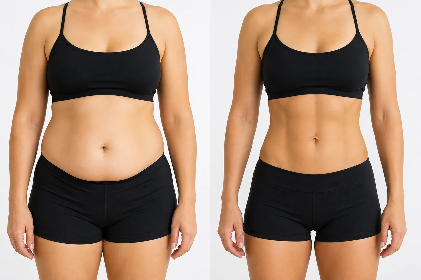 Transformation physique d'une personne skinny fat sur 6 mois grâce à la musculation et une alimentation adaptée