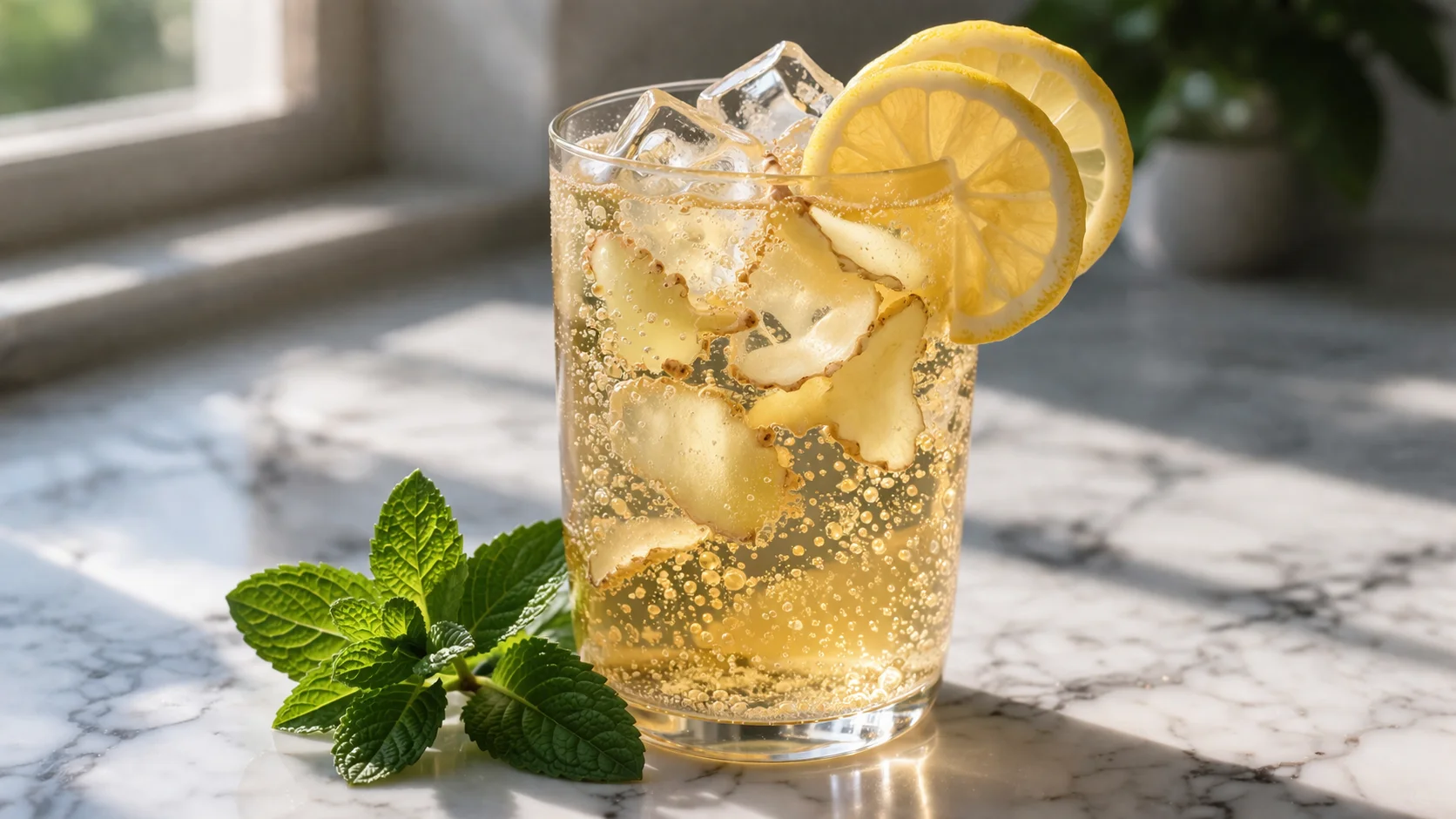 Boisson énergisante citron-gingembre protéinée