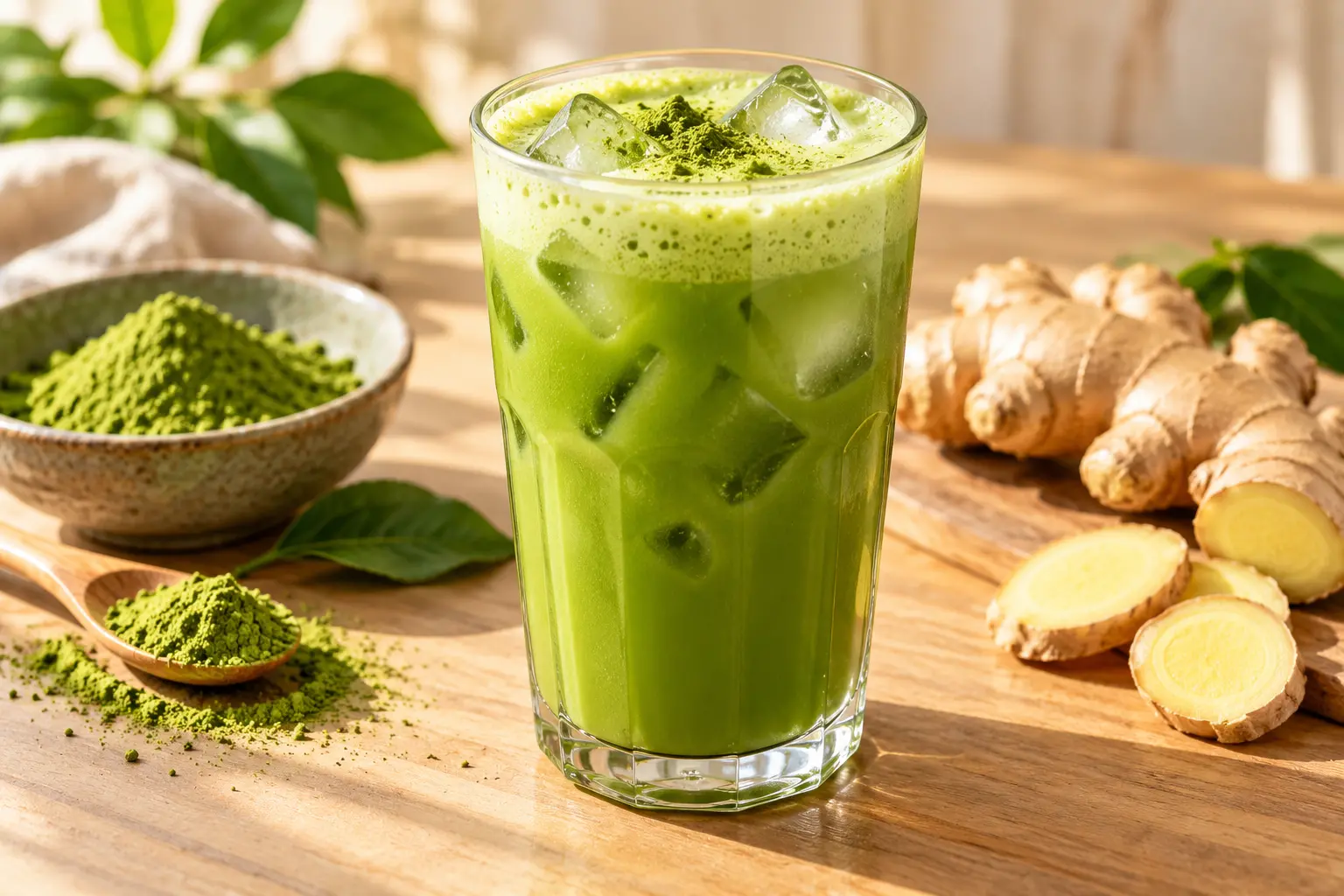 Boisson énergisante matcha protéinée