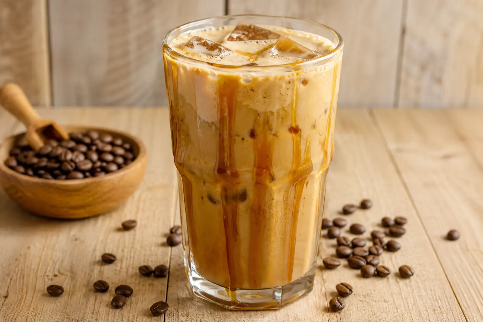 Café glacé caramel protéiné
