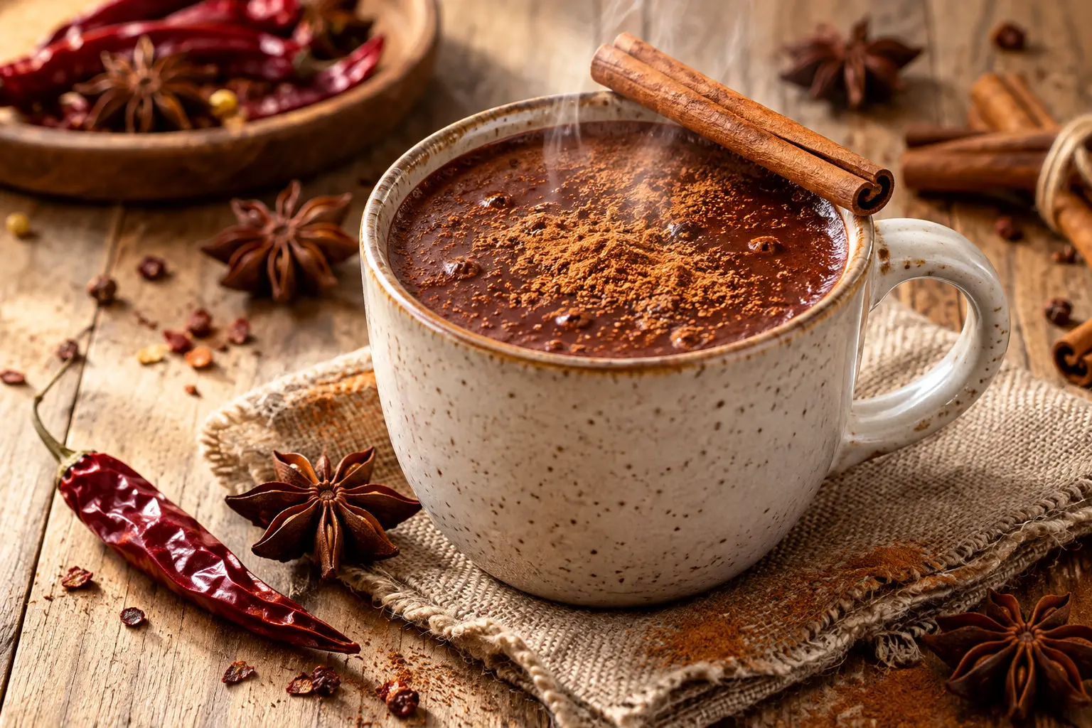 Chocolat chaud épicé protéiné