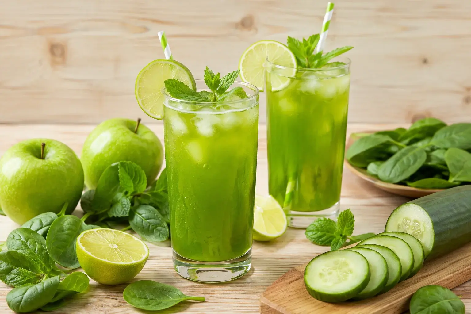 Jus vert détox pressé épinards-pomme