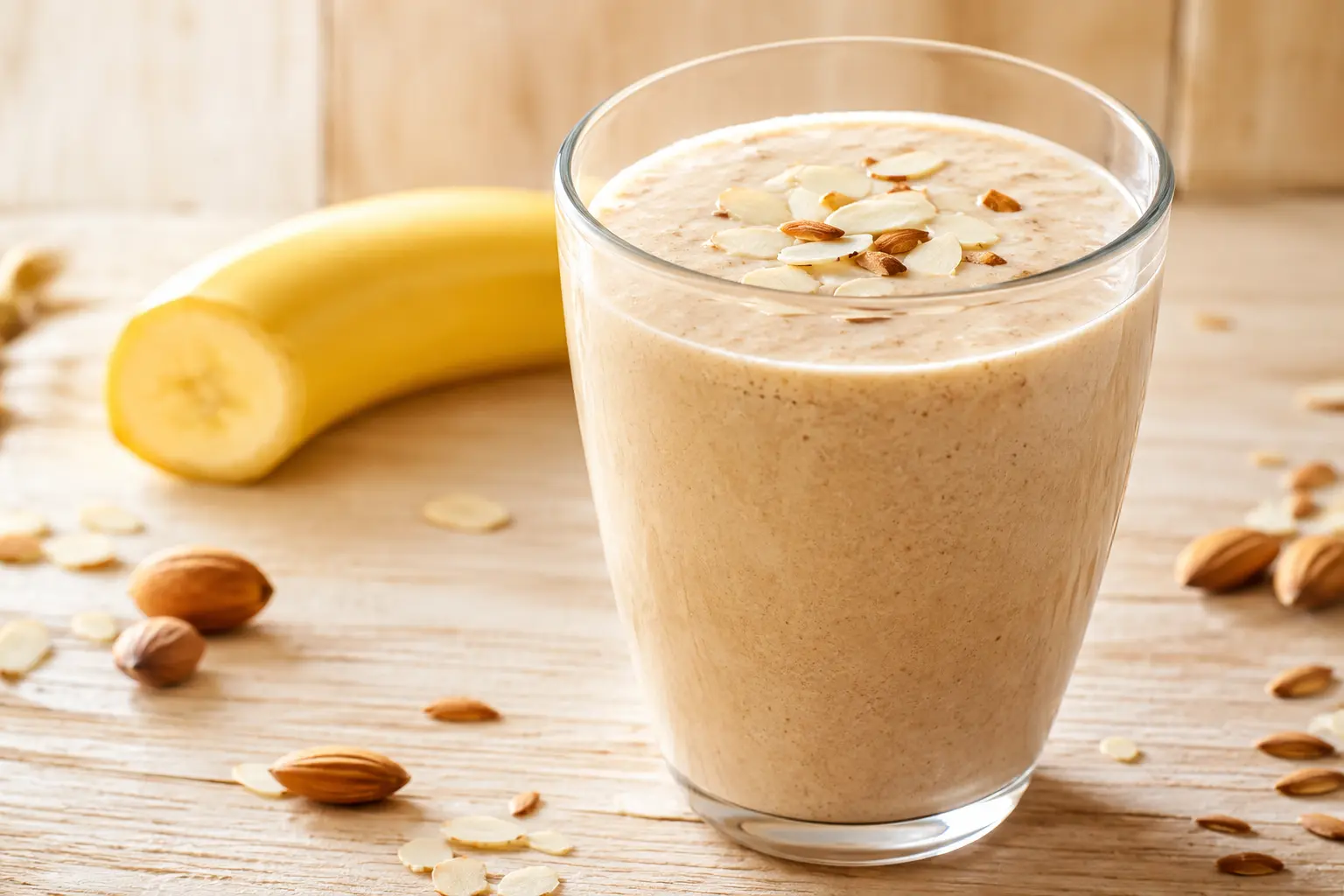 Smoothie banane-amandes protéiné