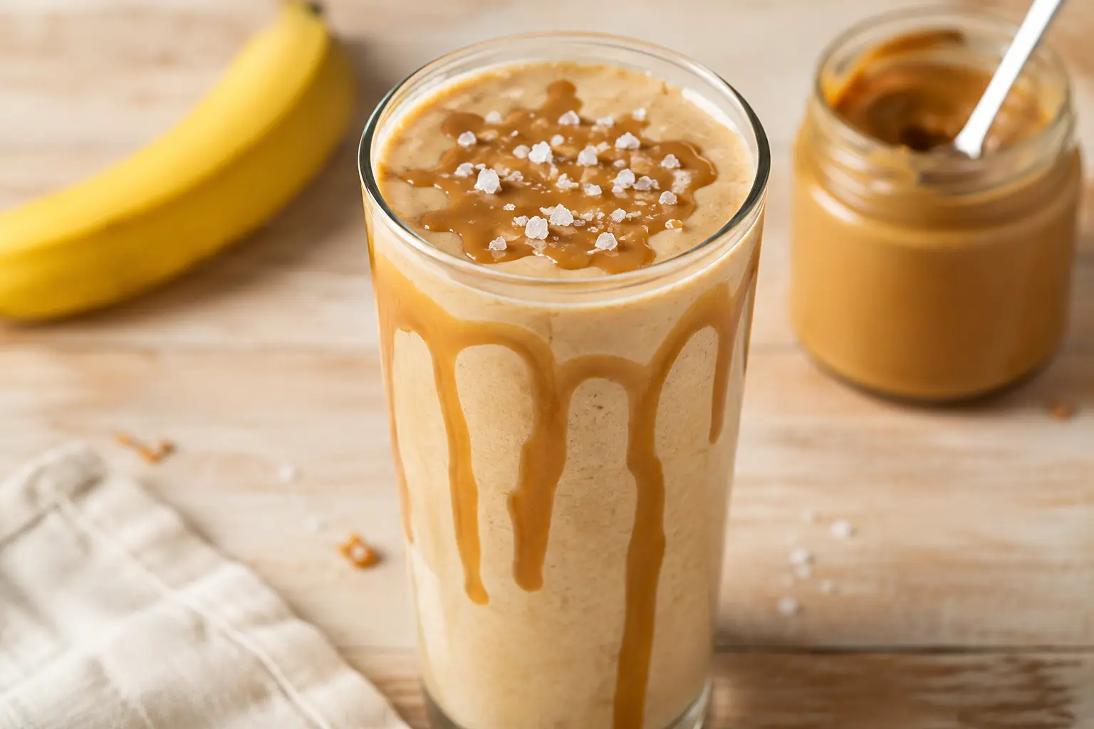 Smoothie caramel beurre salé protéiné