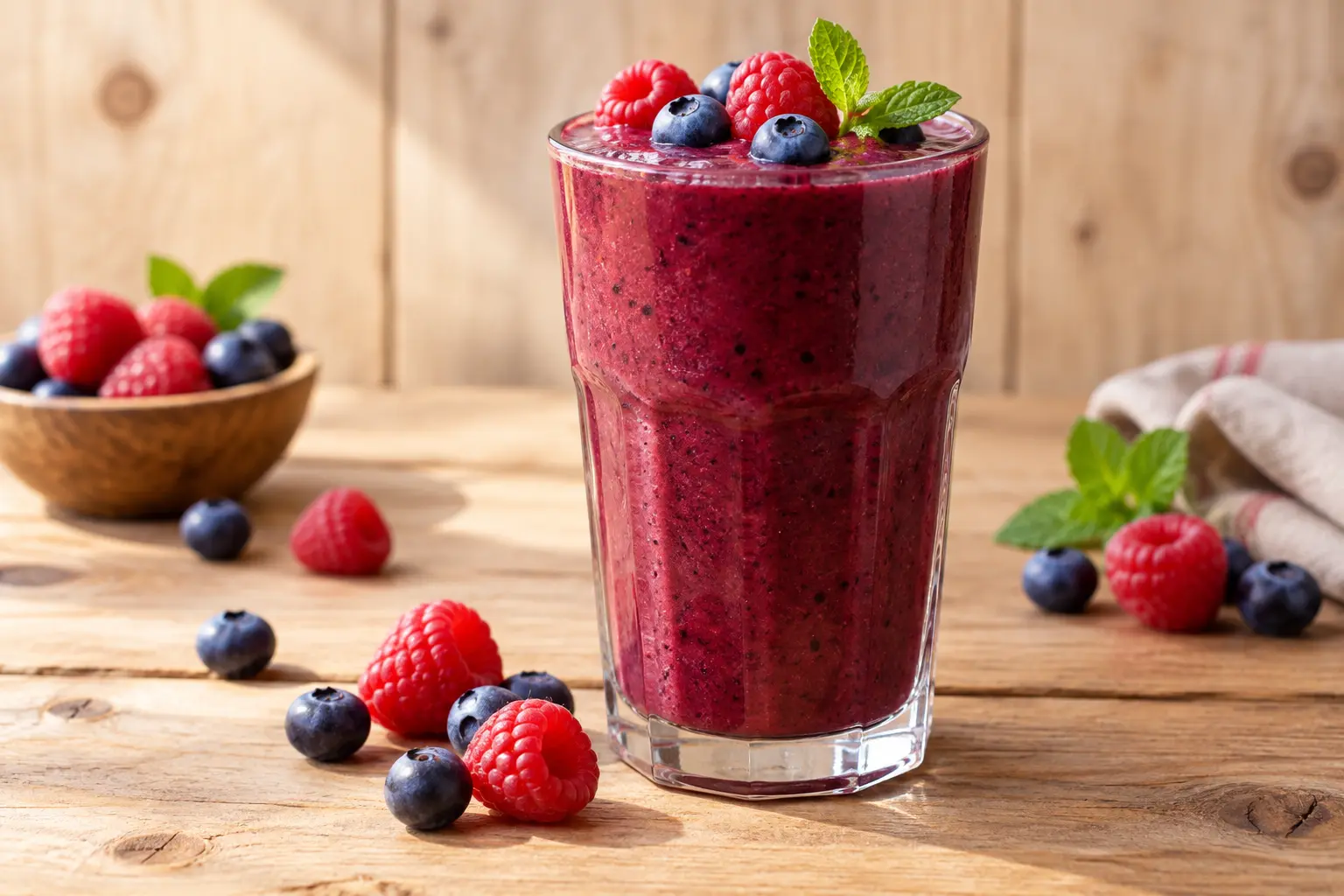 Smoothie fruits rouges intense