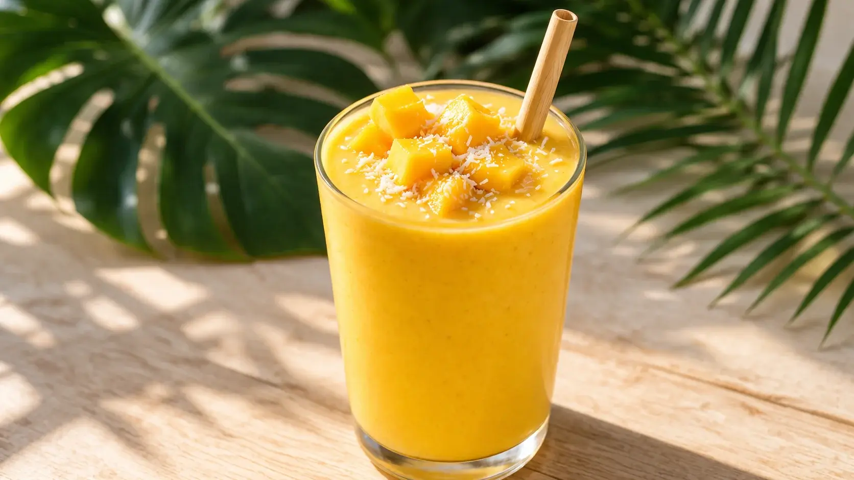 Smoothie mangue-coco protéiné