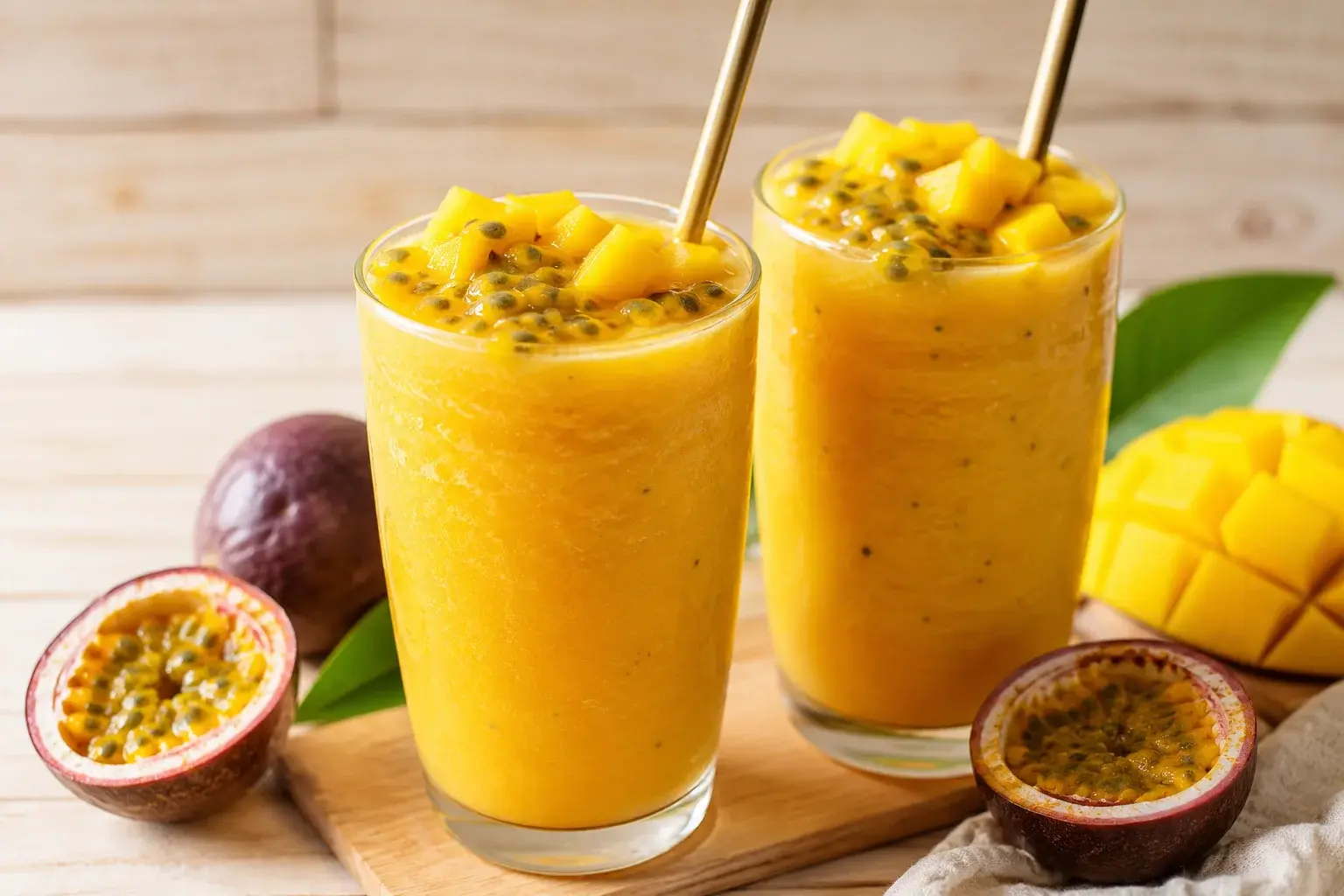 Smoothie mangue-passion protéiné