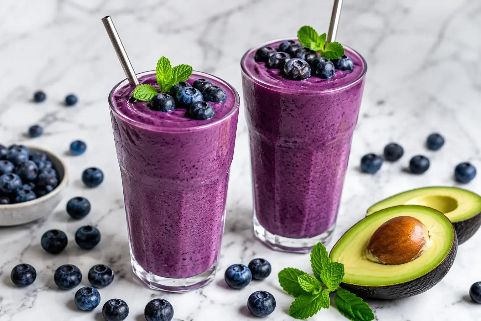 Smoothie myrtilles-avocat