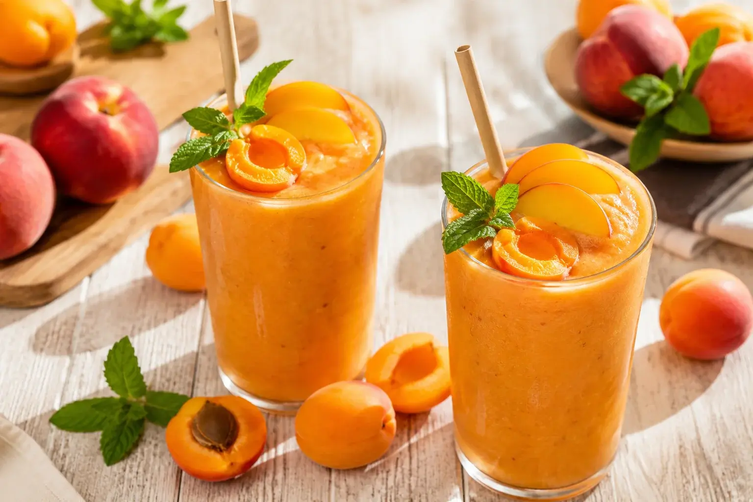 Smoothie pêche-abricot