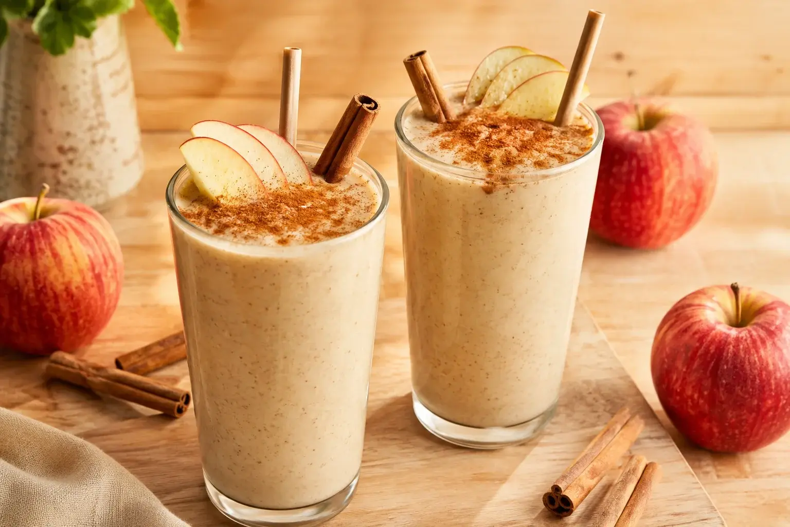 Smoothie pomme-cannelle protéiné