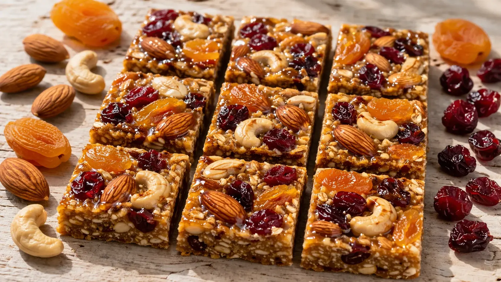 Barres protéinées fruits secs et miel