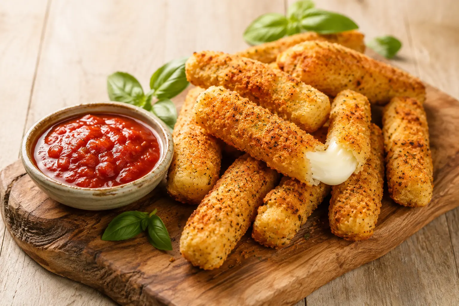 Bâtonnets de mozzarella au four