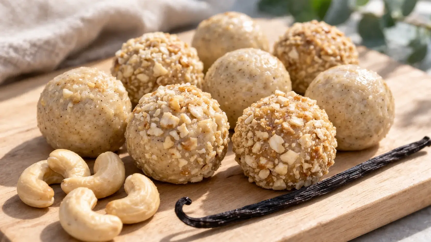 Energy balls vanille, noix de cajou