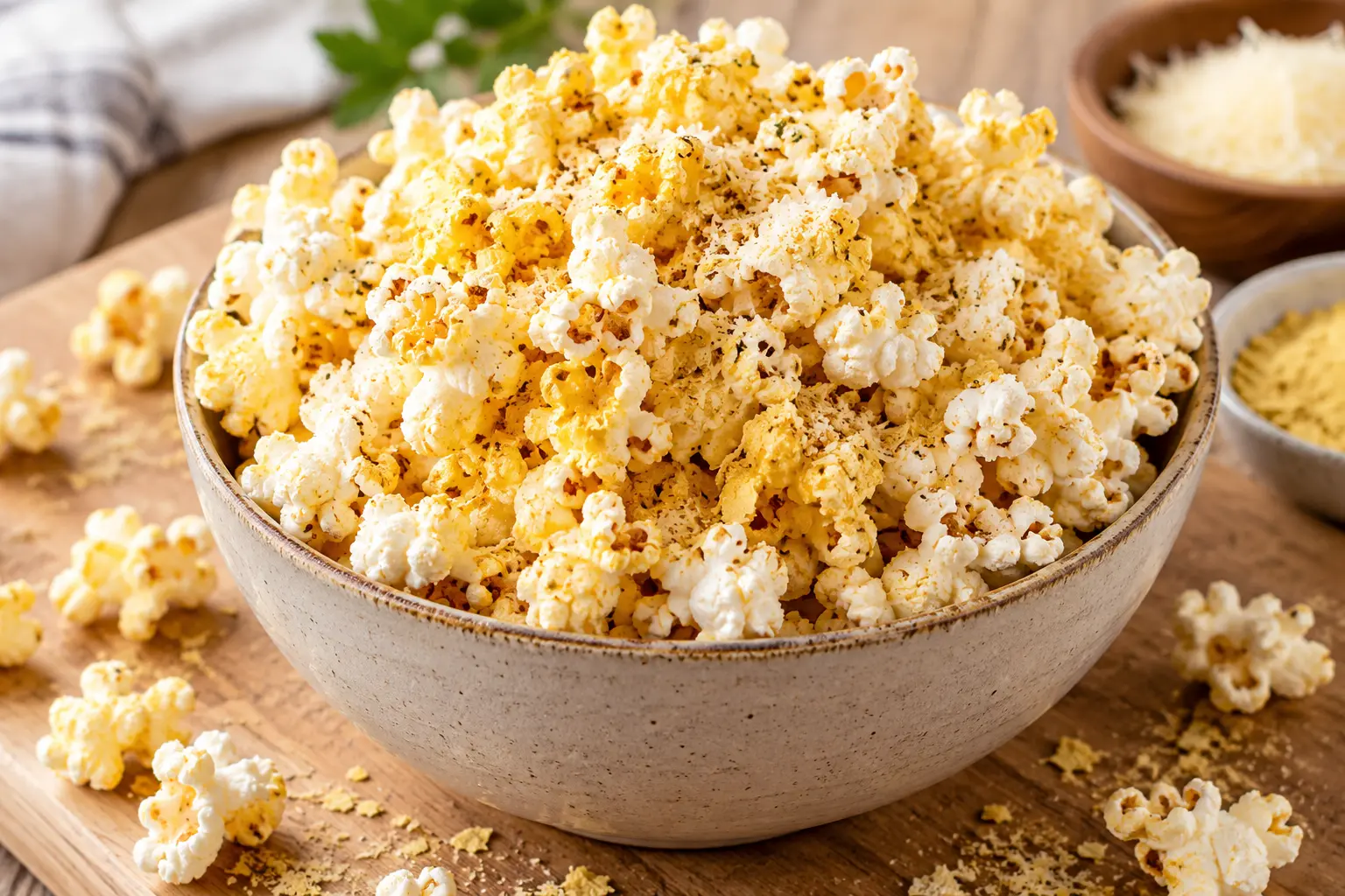 Popcorn protéiné au parmesan