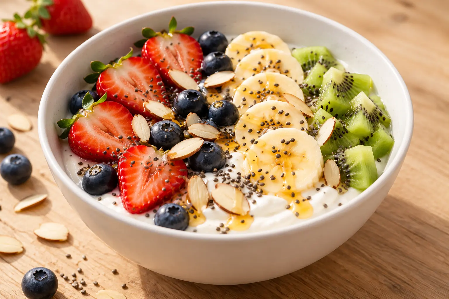 Bowl fromage blanc aux fruits frais