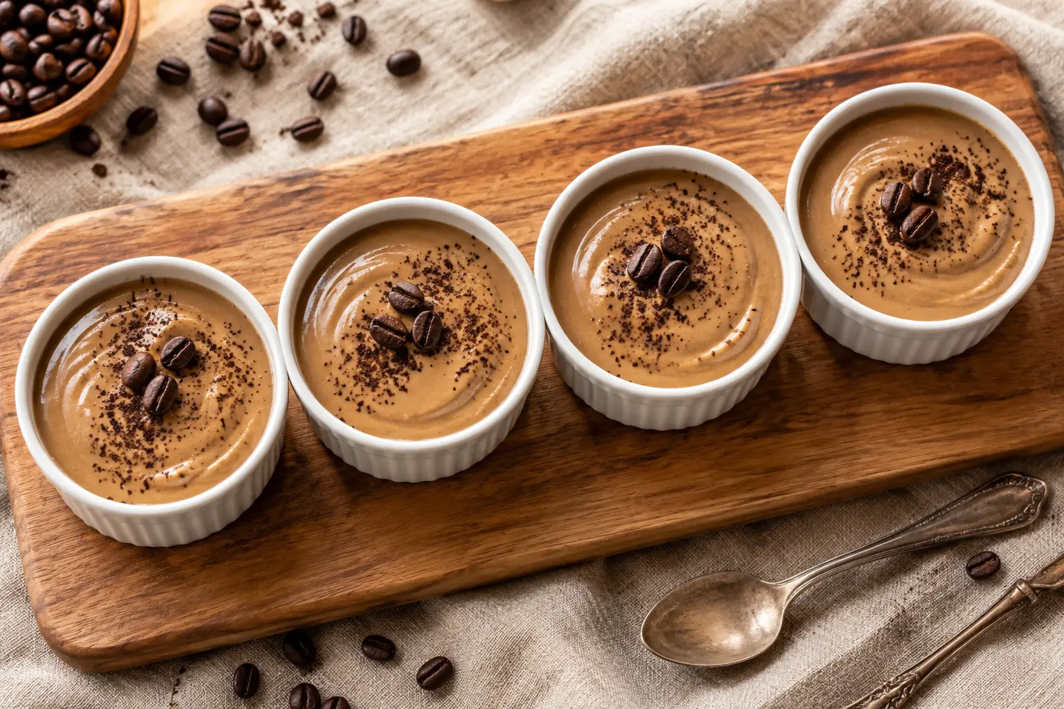 Vue rapprochée de la texture onctueuse de la crème café sans sucre ajouté