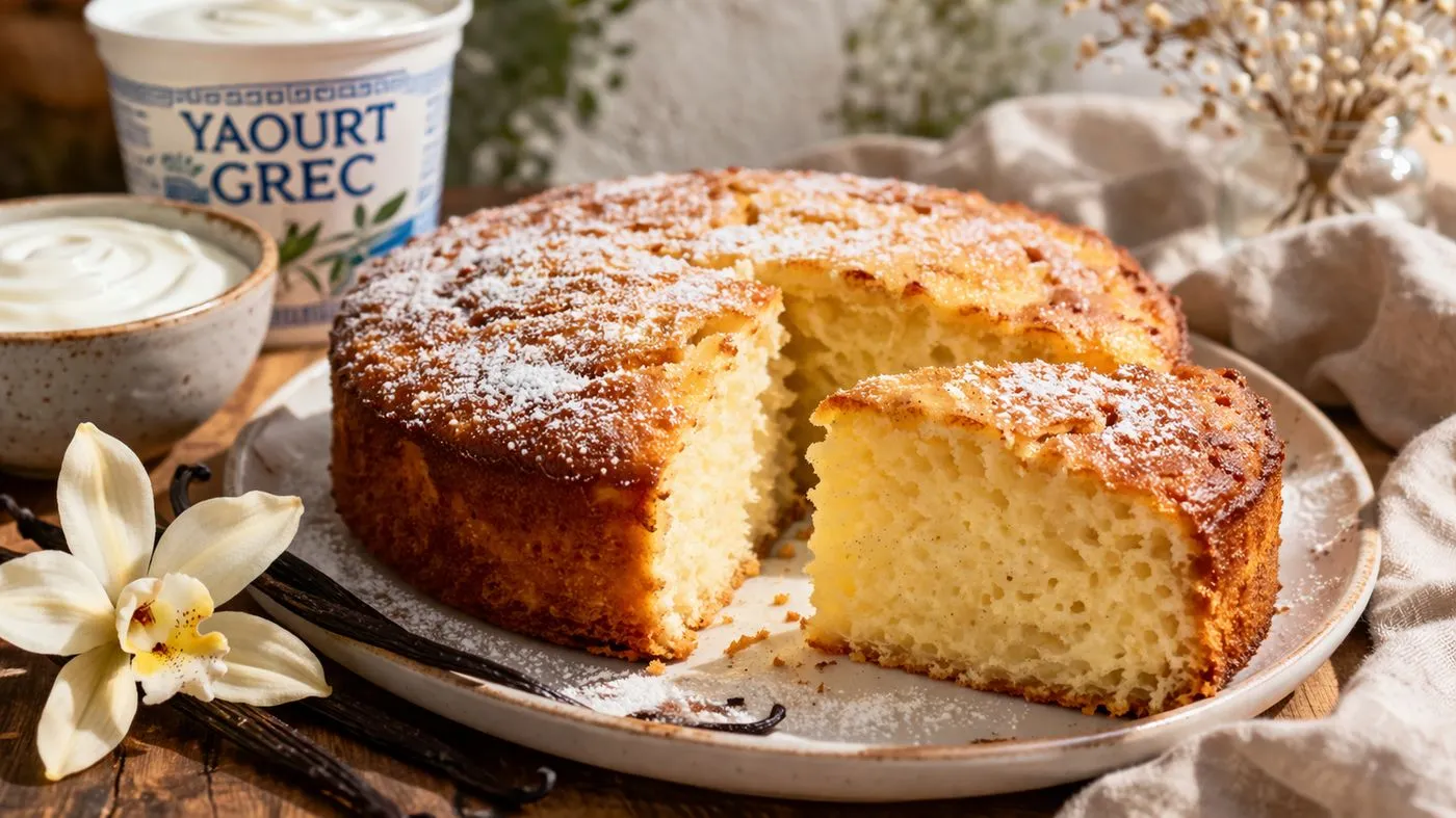 Gâteau au Yaourt Grec et Vanille