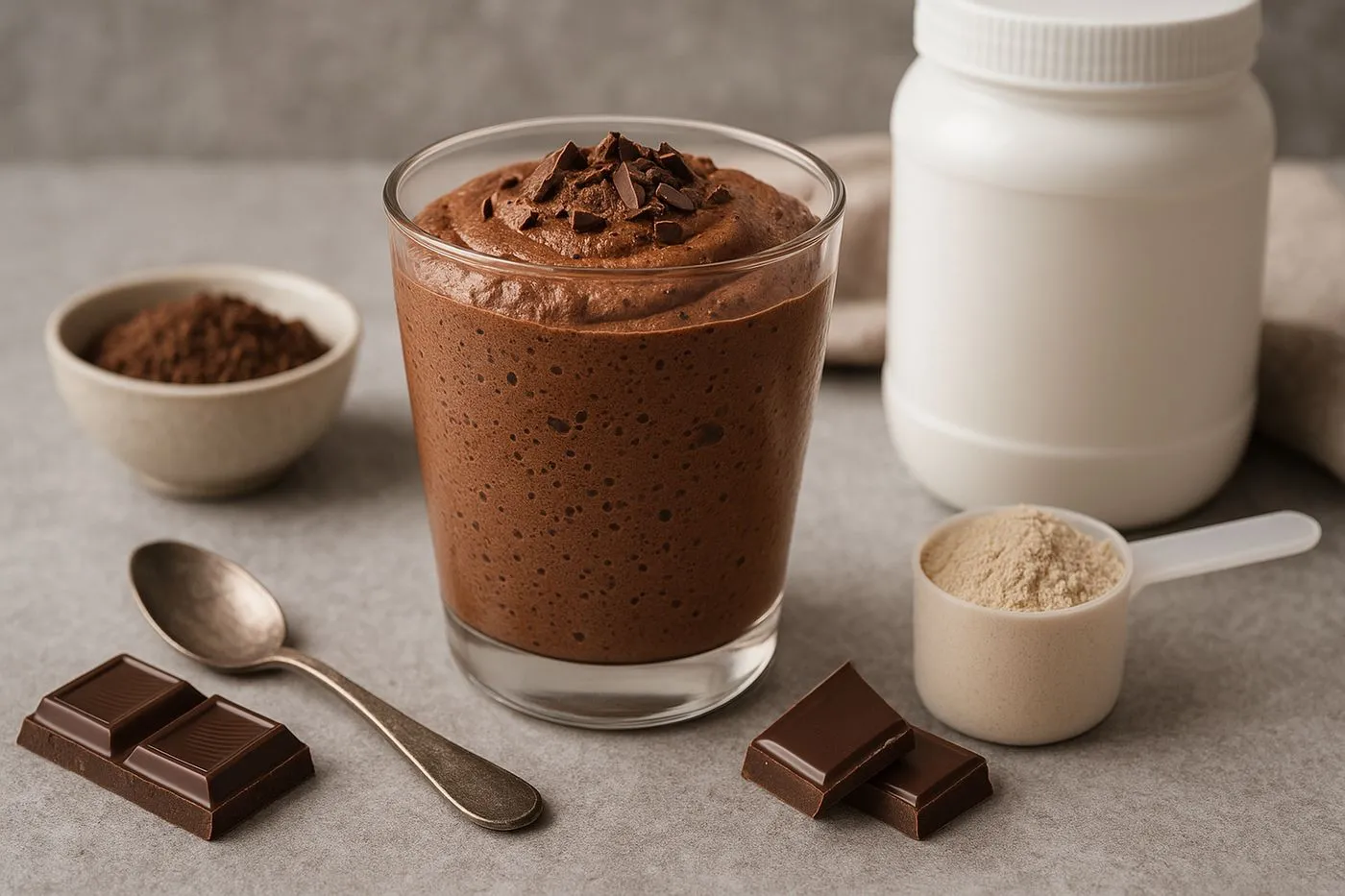 Mousse au chocolat protéinée ultra légère