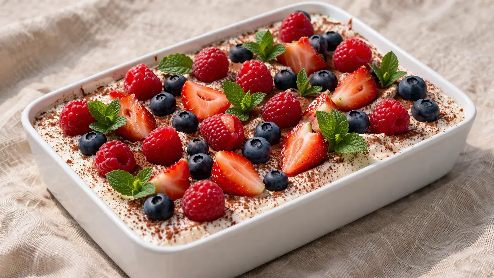 Tiramisu protéiné aux fruits rouges