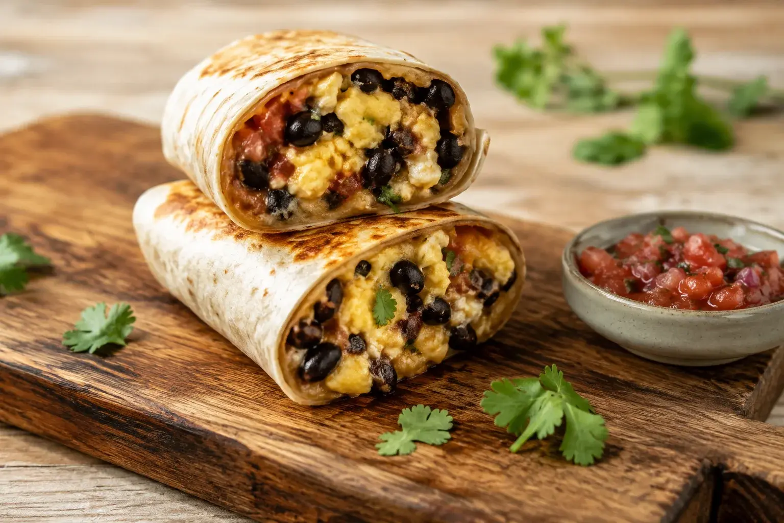 Burrito œufs-haricots noirs