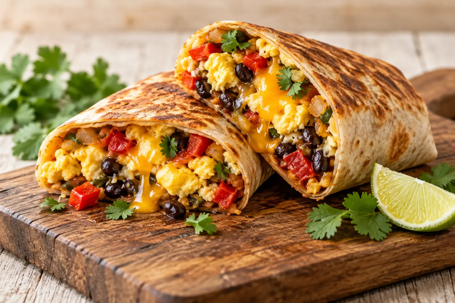 Burrito Tex-Mex Protéiné aux Œufs et Haricots Noirs