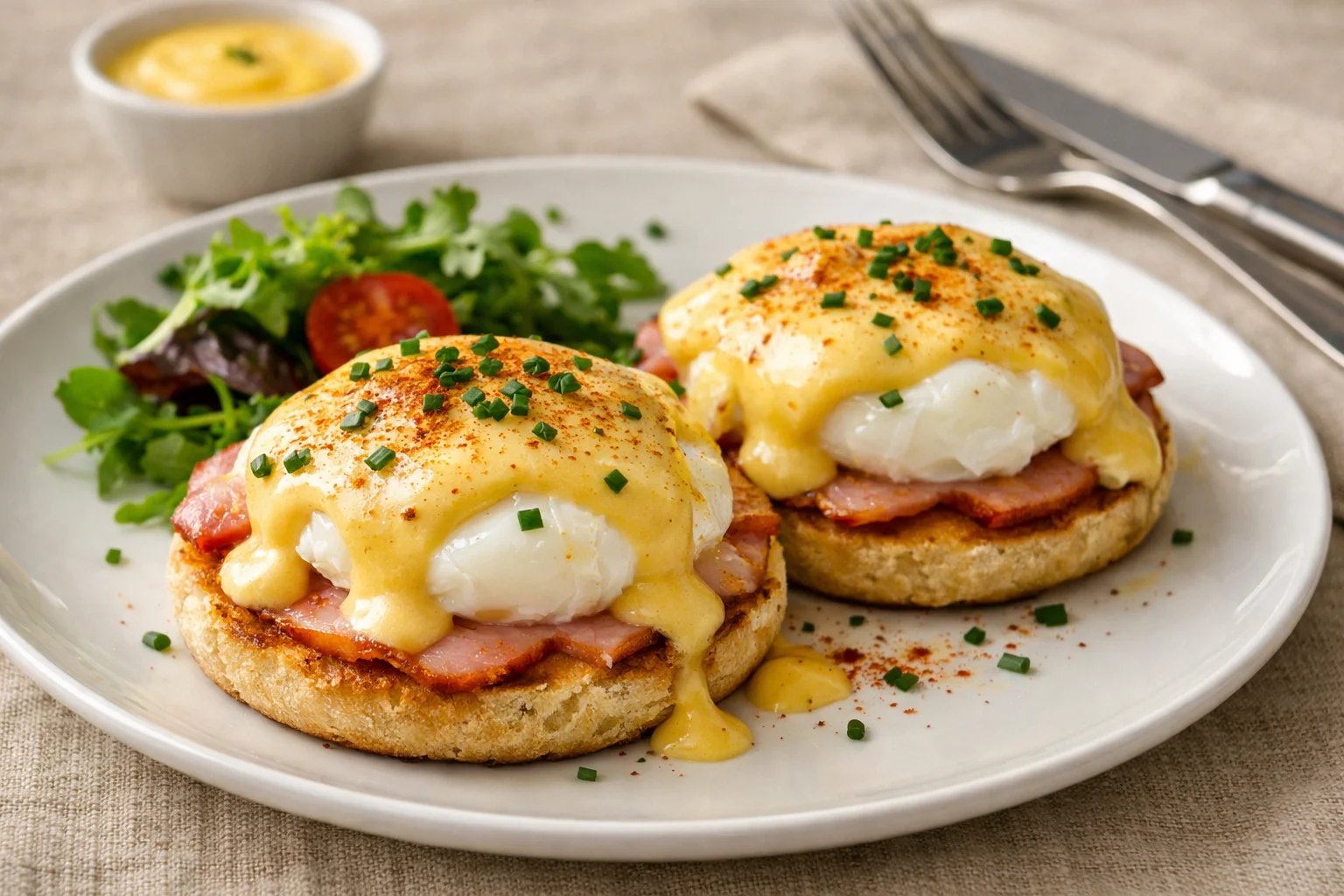 Œufs pochés sauce hollandaise protéinée