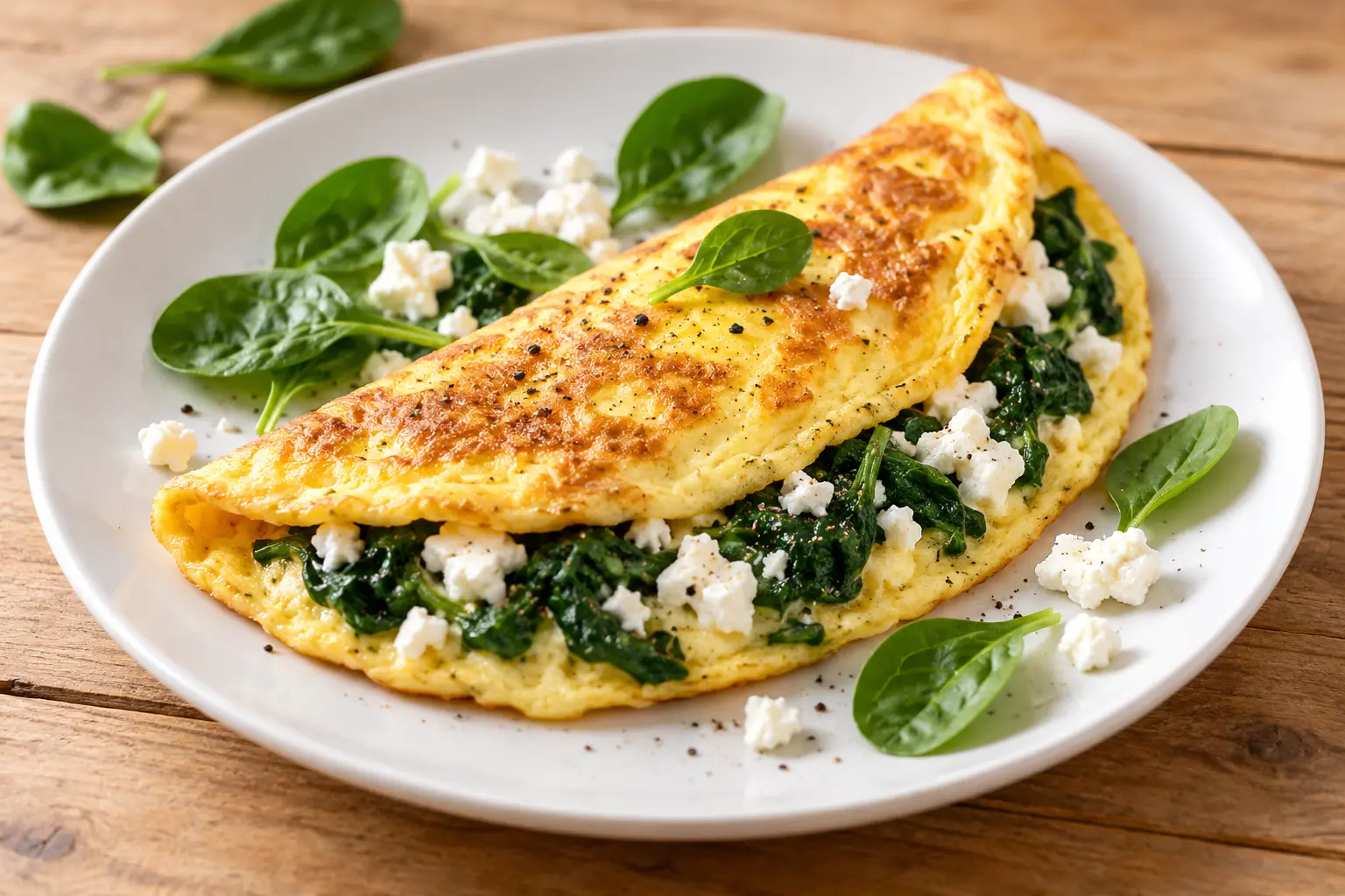 Omelette épinards-feta