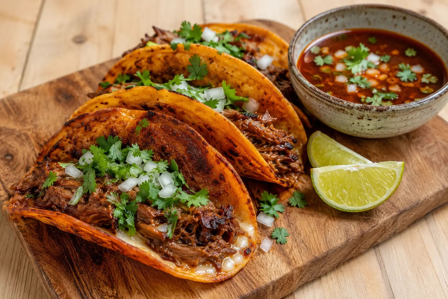 Birria de bœuf et ses tacos