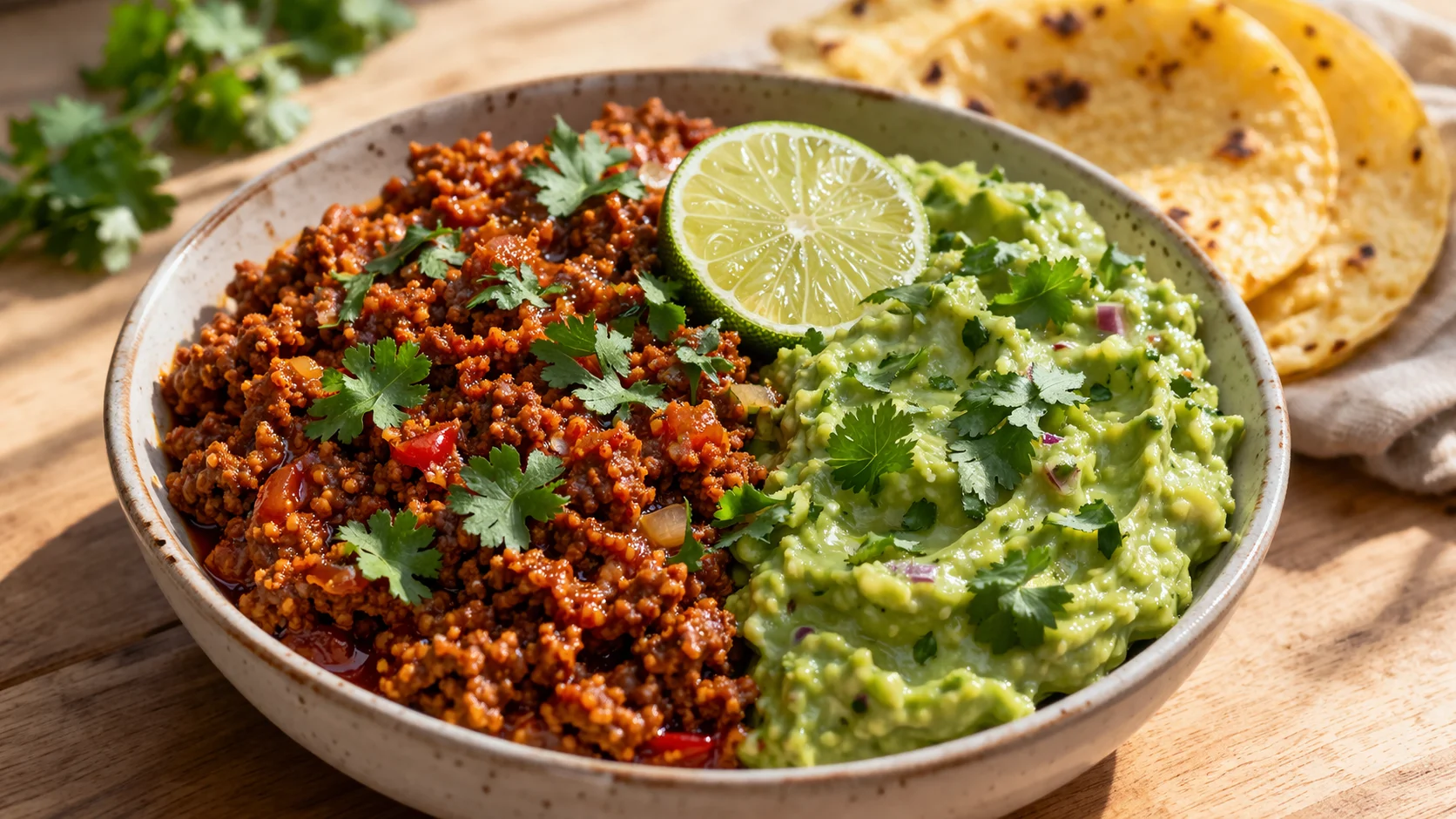 Bœuf à la Mexicaine et Guacamole Maison