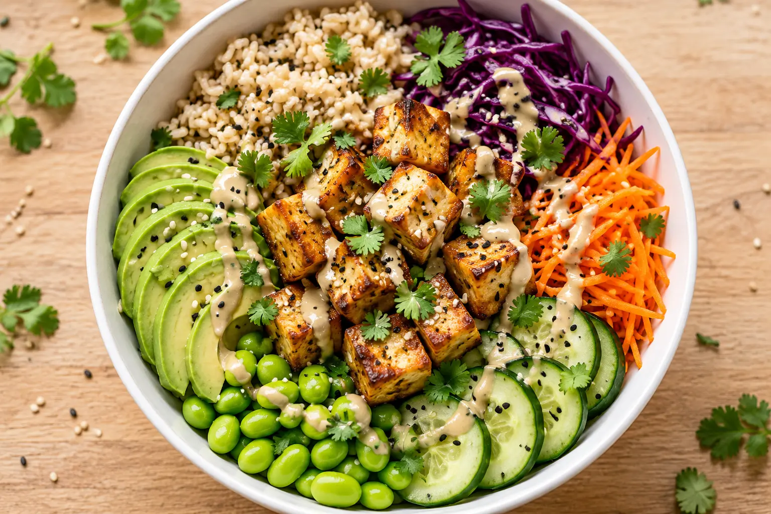 Buddha bowl tofu et avocat