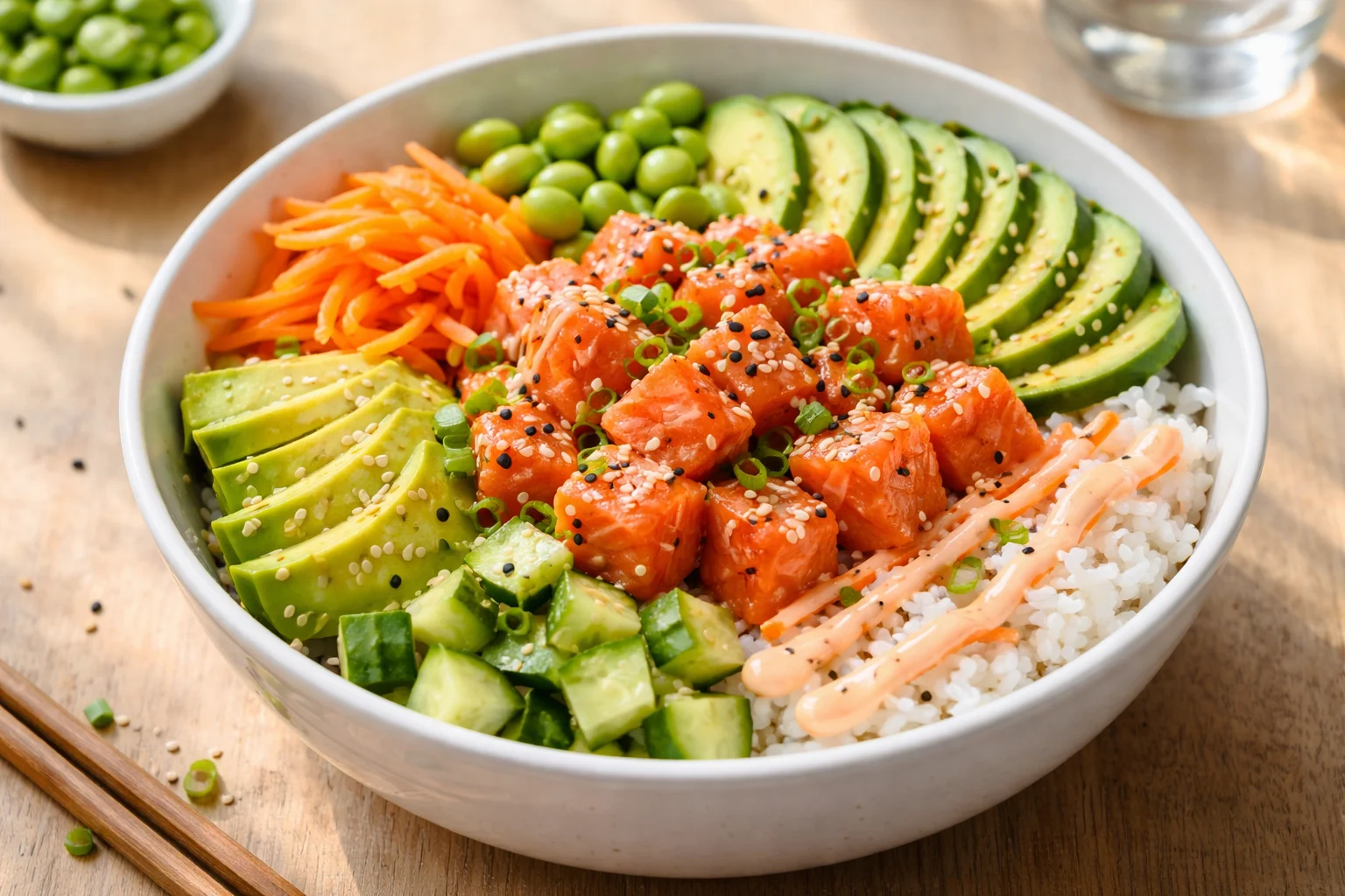 Poke bowl au saumon cru