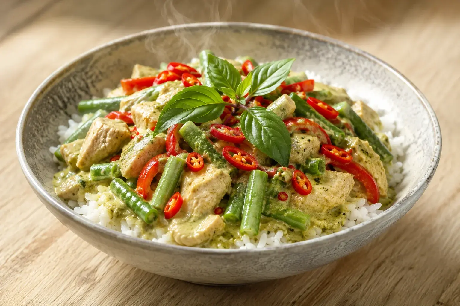 Poulet au curry vert thaï