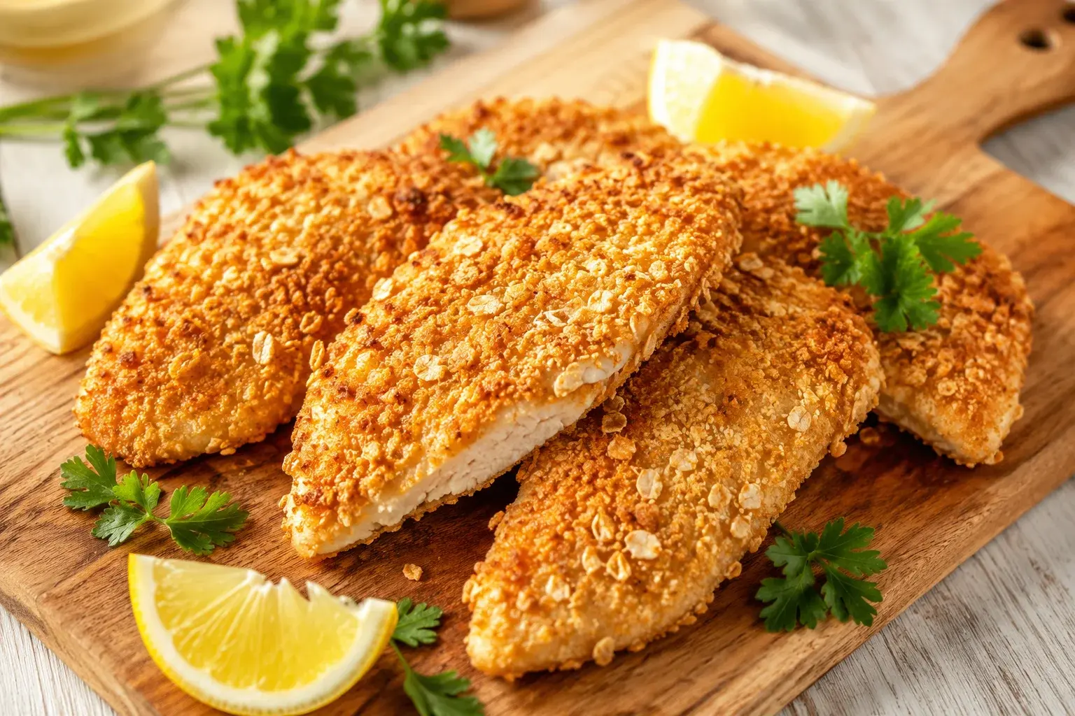 Poulet pané aux flocons d'avoine