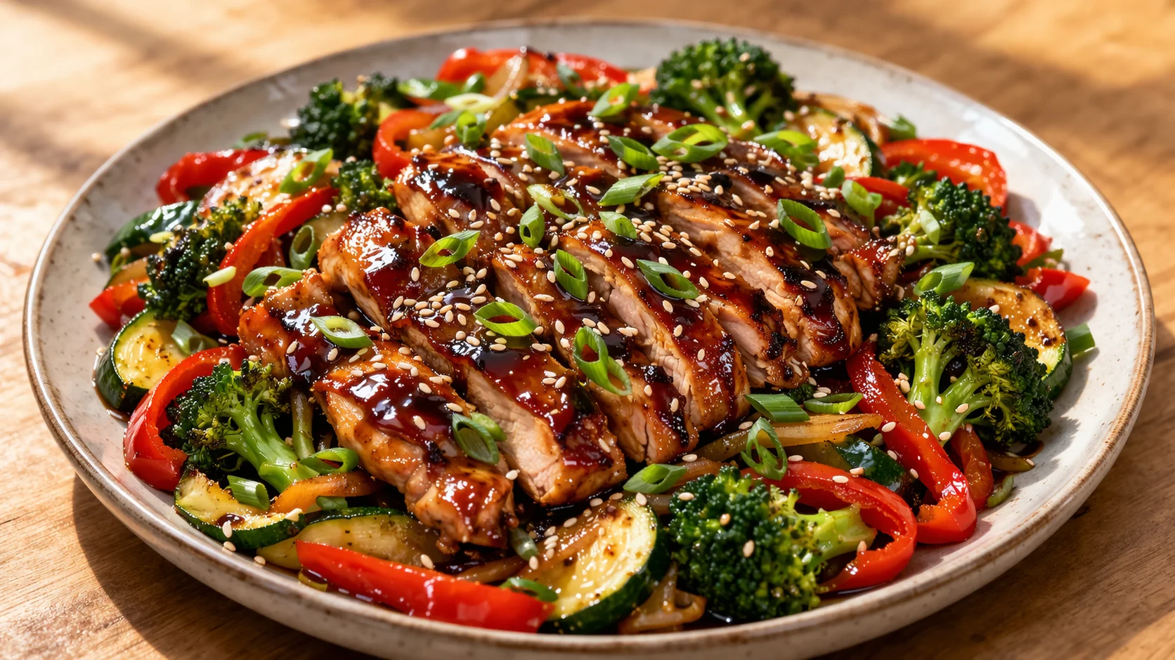 Poulet Teriyaki et Légumes Sautés