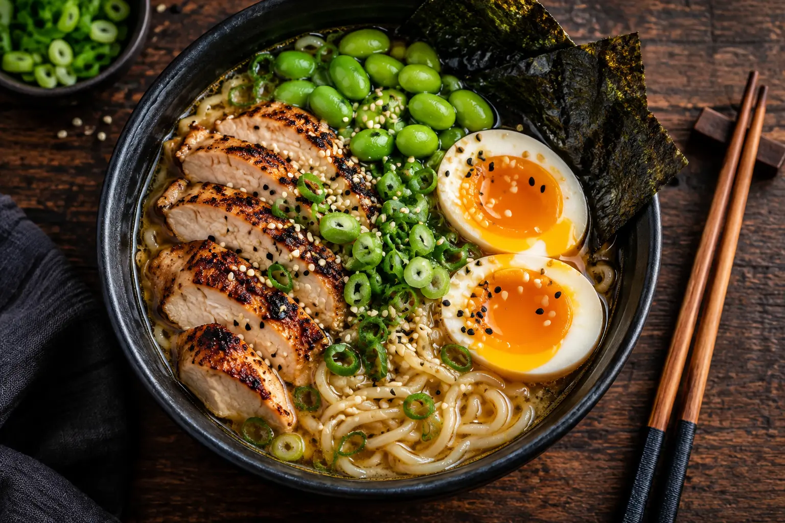 Ramen protéiné maison au poulet