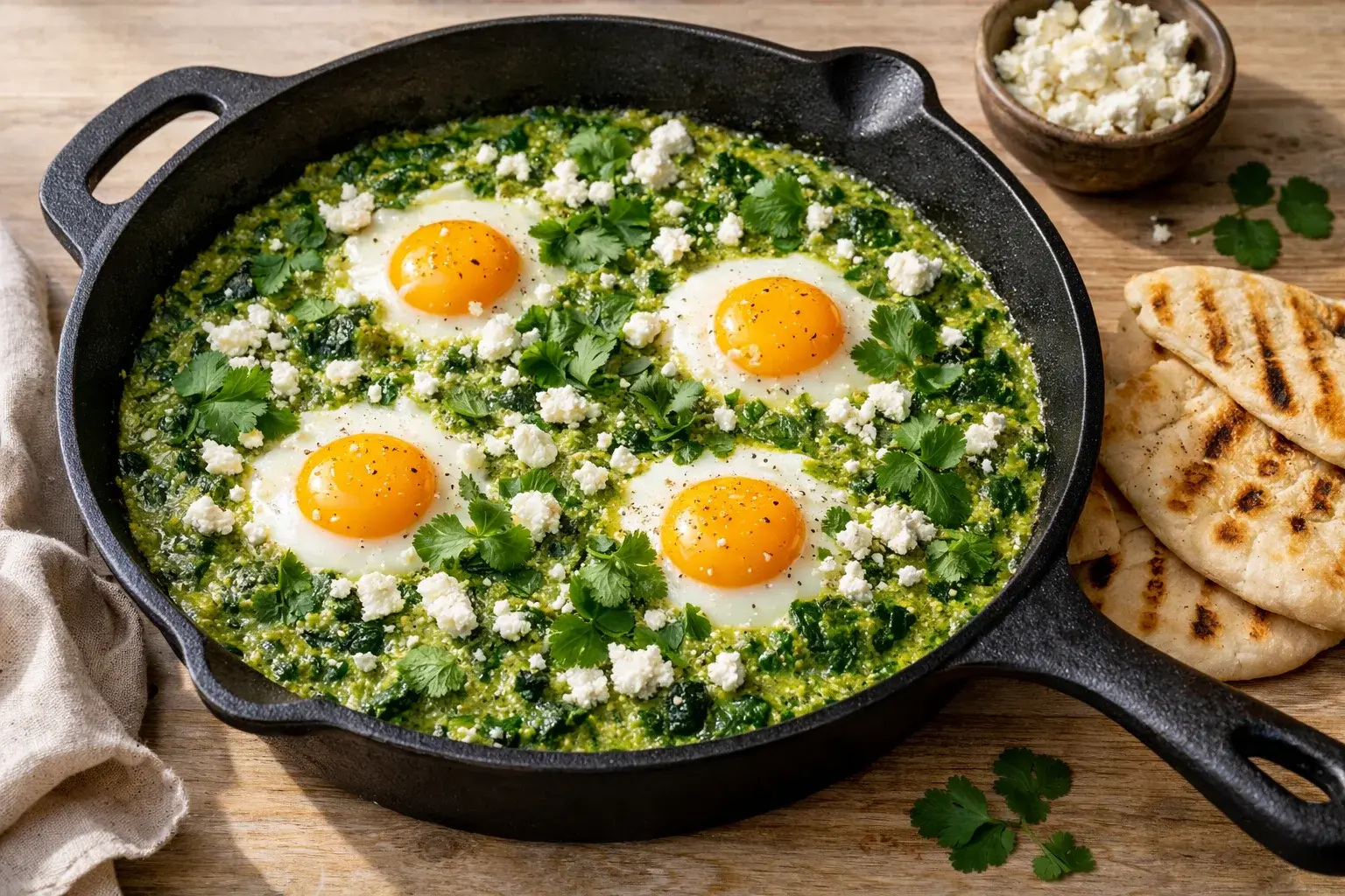 Shakshuka verde aux épinards