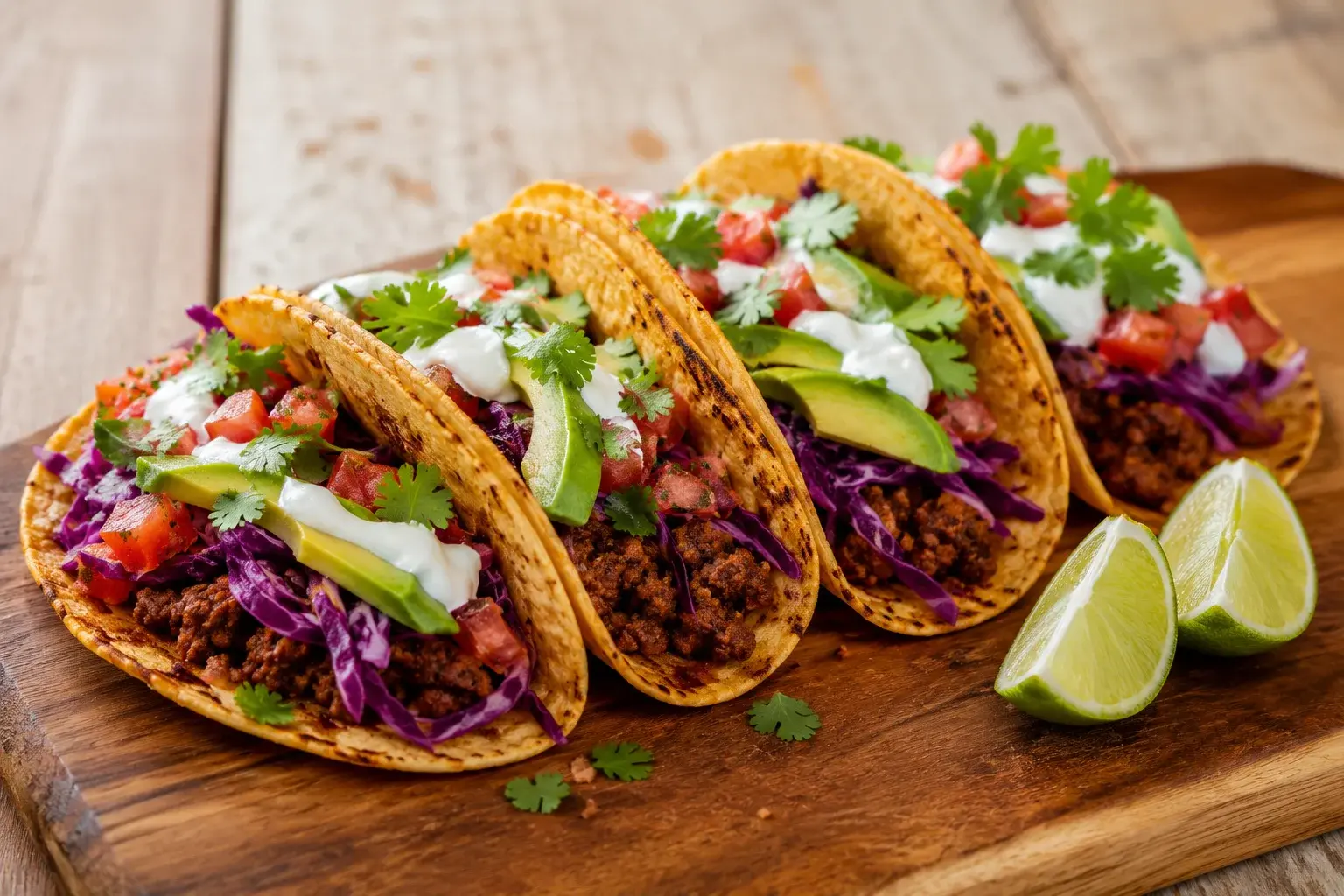 Tacos de bœuf haché épicé