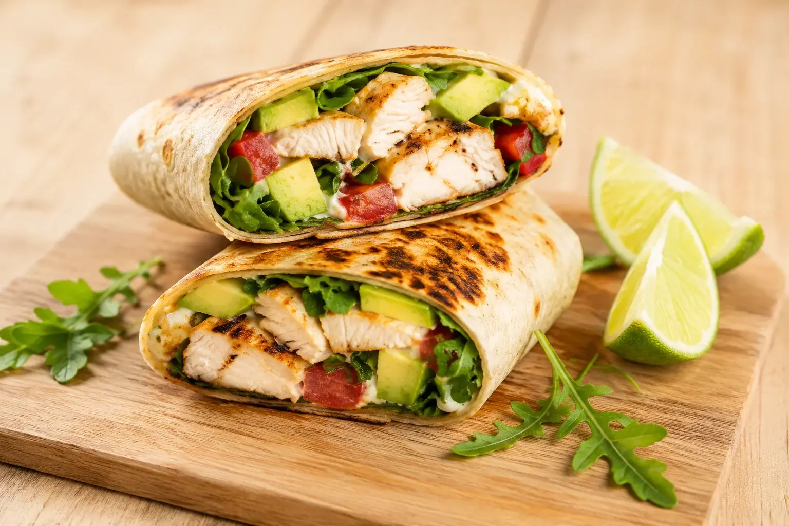 Wrap protéiné au poulet et avocat